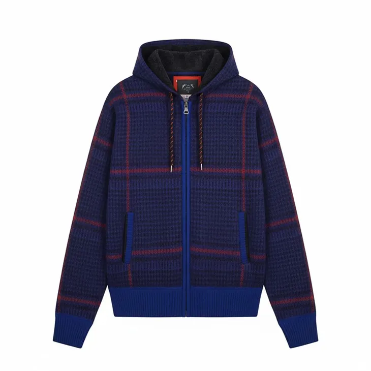 Mens Checked Hooded Jacket