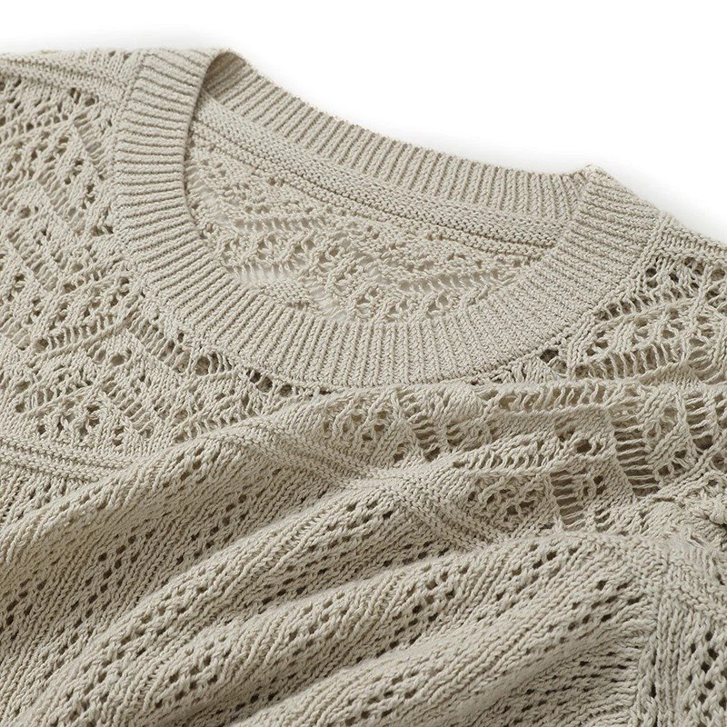 textured short sleeve sweater-2