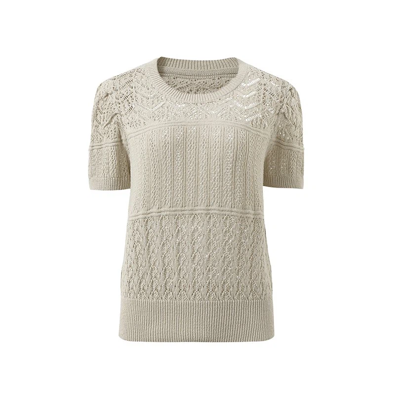 Textured Short Sleeve Sweater